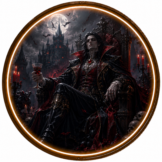 Vampire Lord's Throne Room Round Wall Art led 156