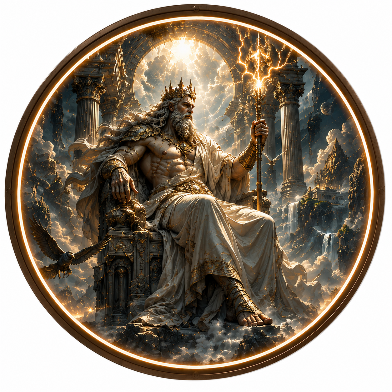 Zeus Throne LED Light Wall Art led 120