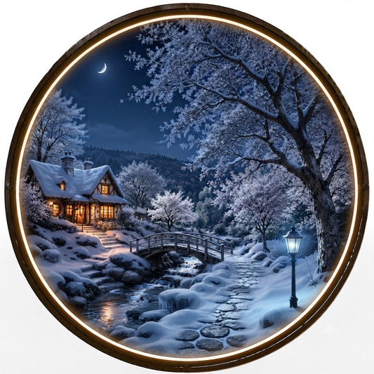Winter Wonderland LED Round Wall Art led 172