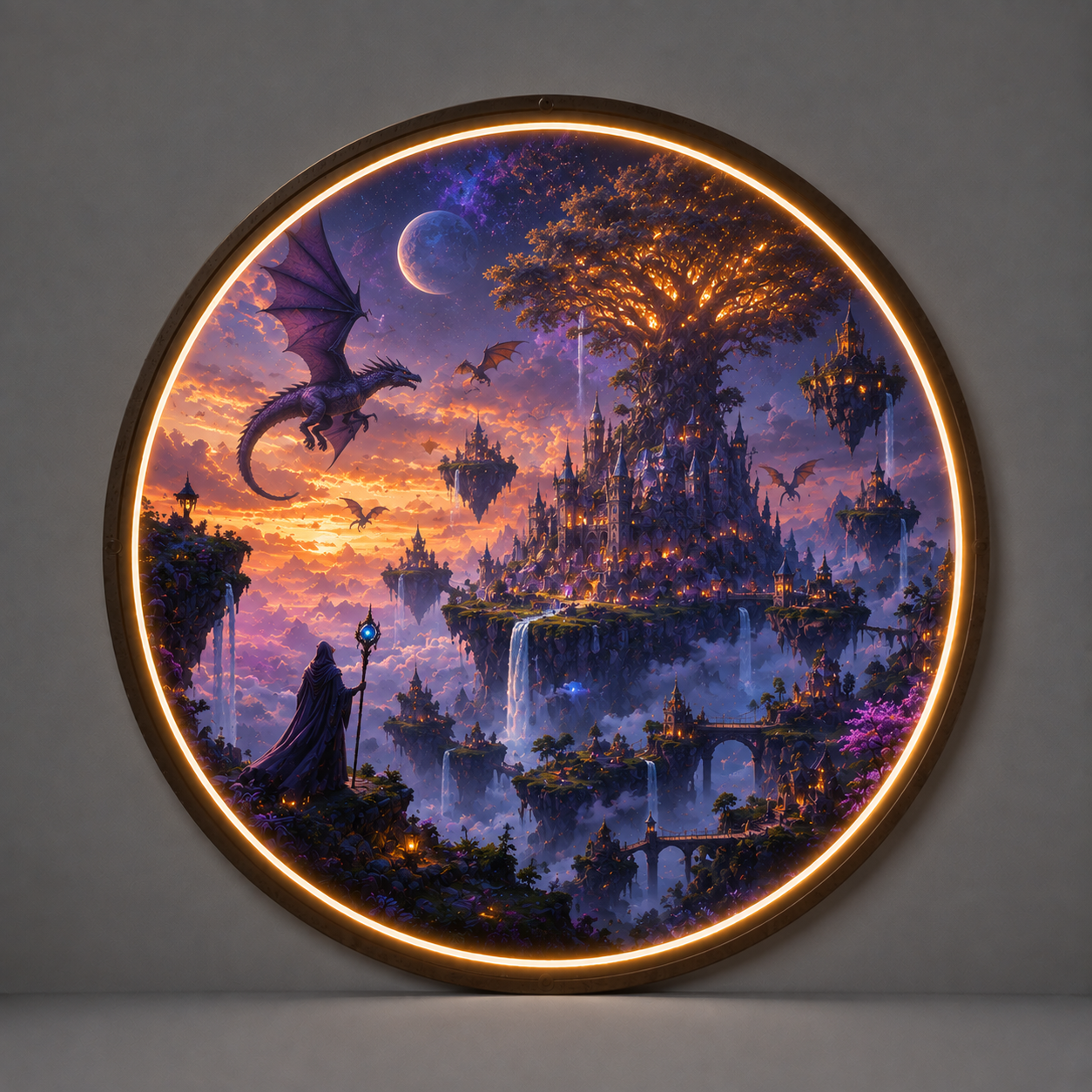 Harmony of the Wild: LED Illuminated Jungle Animals Wall Art led 117