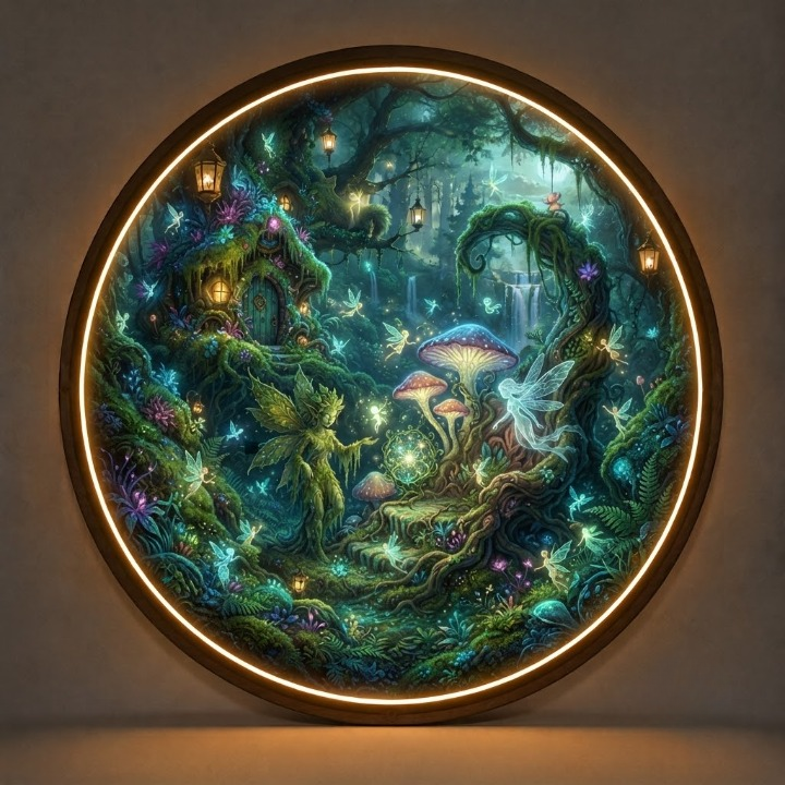 LUMINA ENCHANTED FOREST FAIRY CIRCULAR LED WALL ART COLLECTION led 103