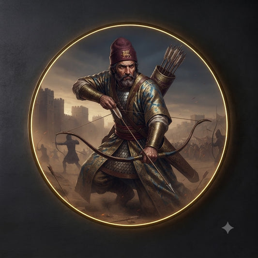 Medieval Archer LED Round Wall Art led 178