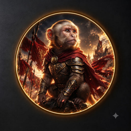 The Valiant Primate: Circular LED Wall Art led 188