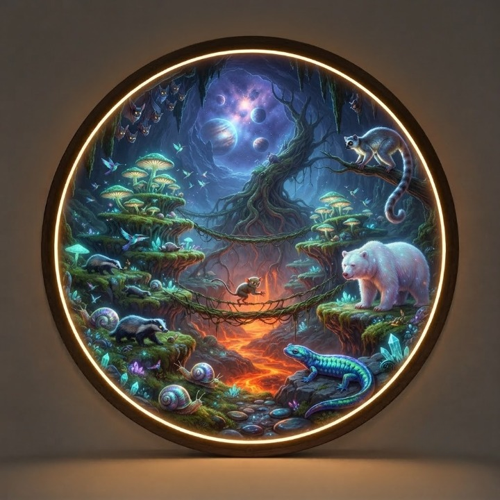 LUMINA MYSTICAL COSMIC FOREST CIRCULAR LED WALL ART COLLECTION led 105