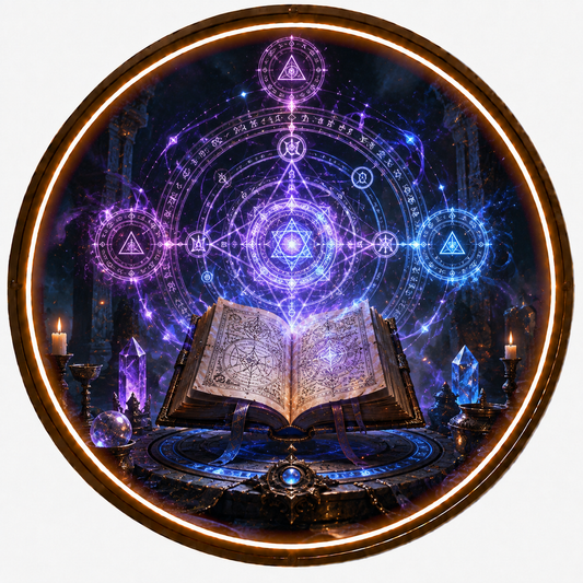 Mystic Grimoire Circular LED Wall Art: Elevate Your Space with Magical Fantasy Decor led 146