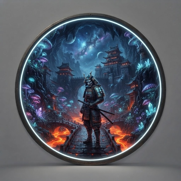 LUMINA MYSTICAL SAMURAI REALM CIRCULAR LED WALL ART COLLECTION led 108