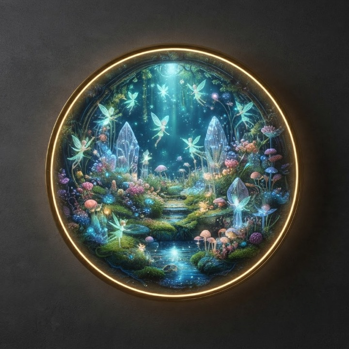 Enchanted Fairy Forest Circular LED Wall Art led 159