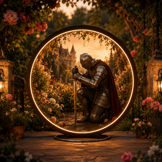 Enchant Your Space with a Glowing Medieval Knight LED Wall Art Led 67