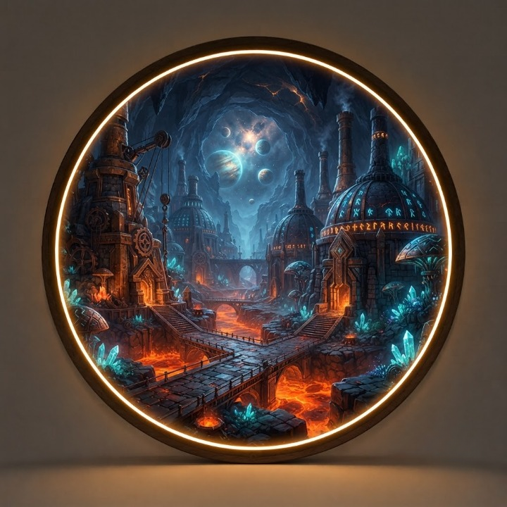 LUMINA MYSTICAL ALCHEMY CITY CIRCULAR LED WALL ART COLLECTION led 104