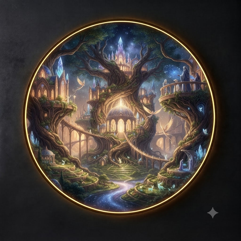 Magical Fantasy Tree of Life LED Round Wall Art LED 184