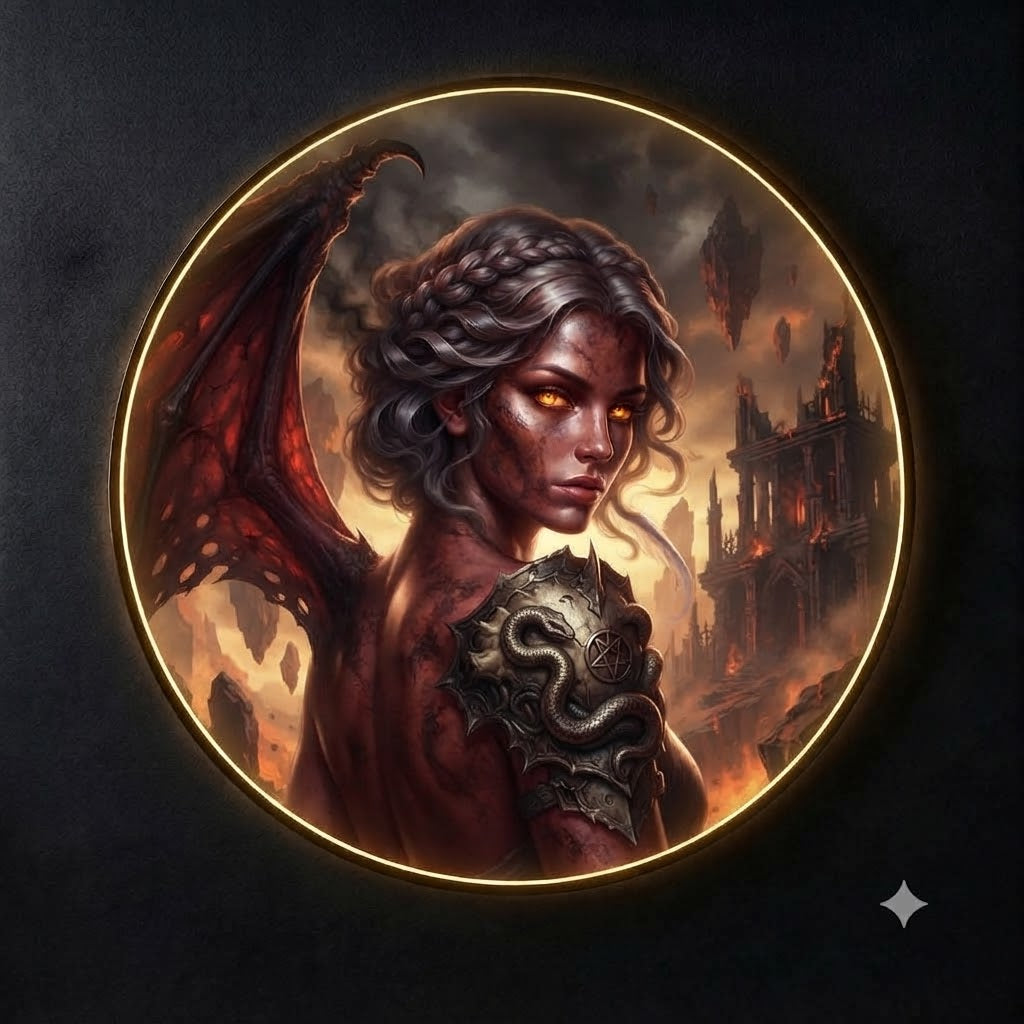 The Demoness Round LED Wall Art Collection led 200