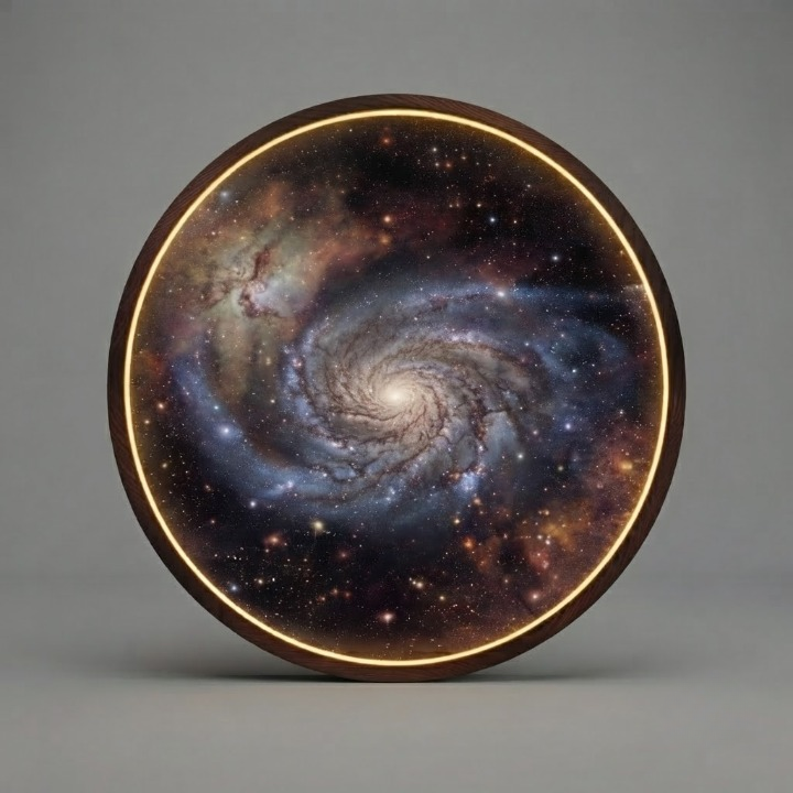 Galaxy Spiral Nebula LED Round Wall Art | Cosmic Space Home Decor Light Painting with 3 Size Options and 12V Safe Driver System Led 40