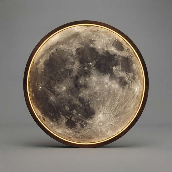 Full Moon LED Round Wall Art | Celestial Lunar Home Decor Light Painting with 3 Size Options and 12V Safe Driver System Led 34