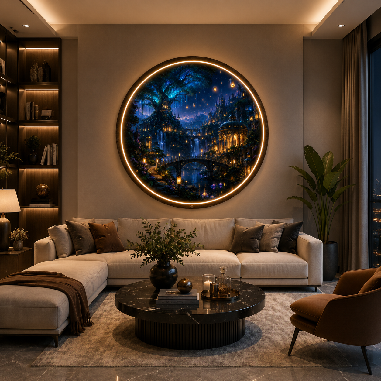 Magical Tree of Lights LED Round Wall Art led 96