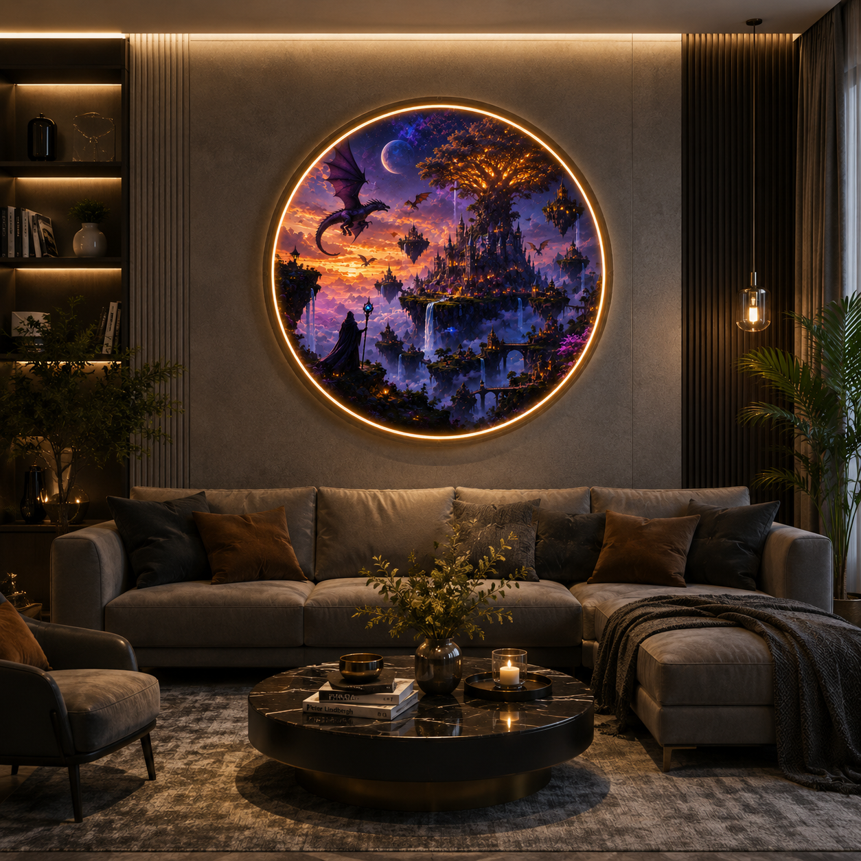 Harmony of the Wild: LED Illuminated Jungle Animals Wall Art led 117