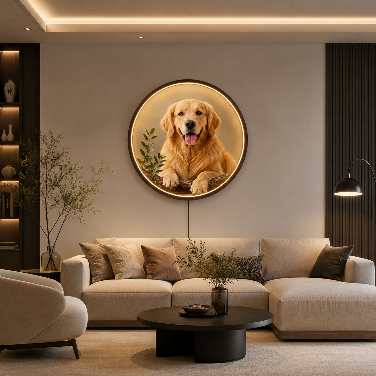 Golden Retriever LED Wall Art | Modern Illuminated Decor Light Led 64