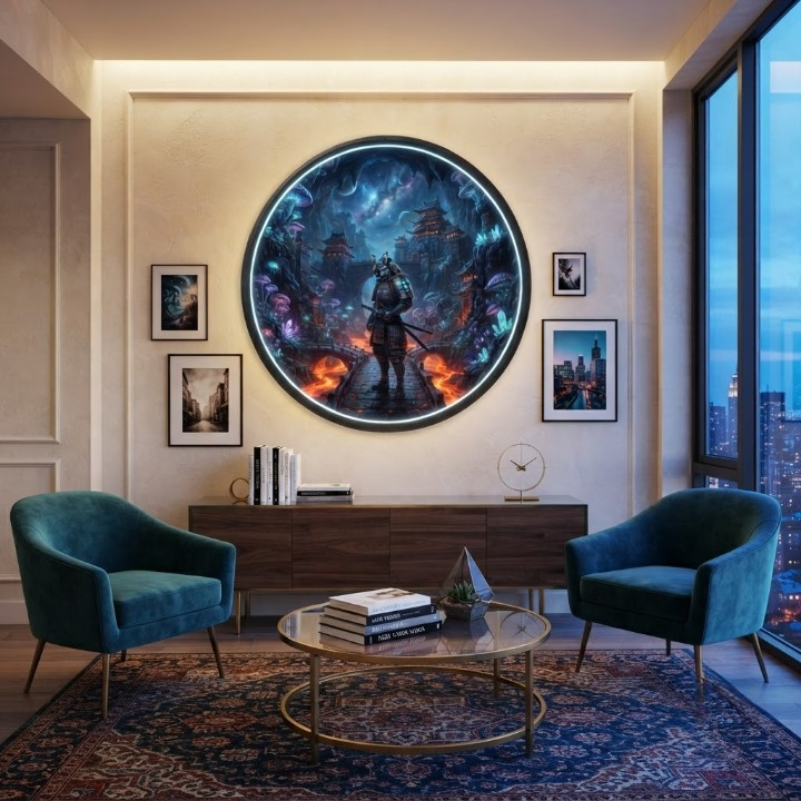 LUMINA MYSTICAL SAMURAI REALM CIRCULAR LED WALL ART COLLECTION led 108