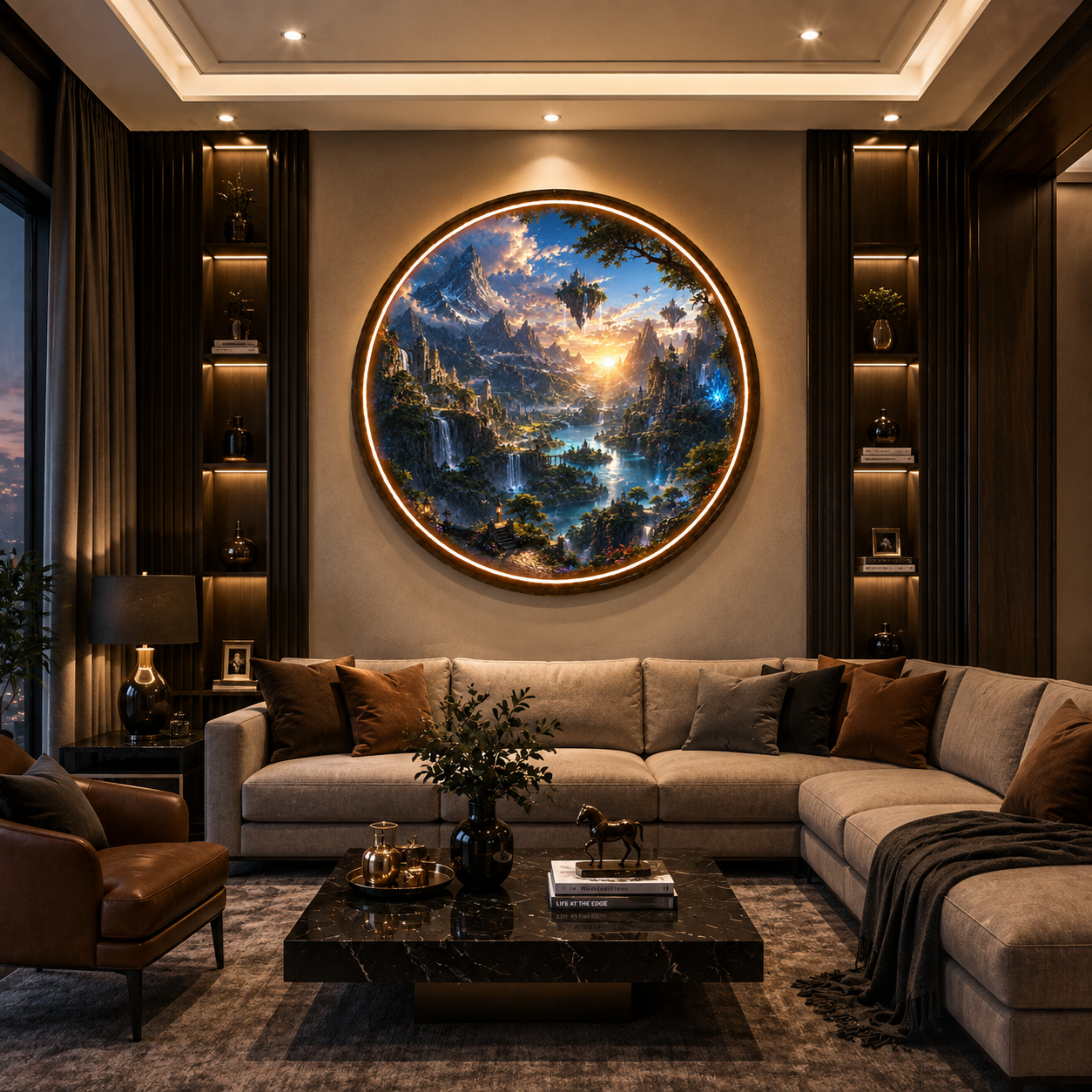 Mystical Fantasy Realm Circular LED Wall Art led 148