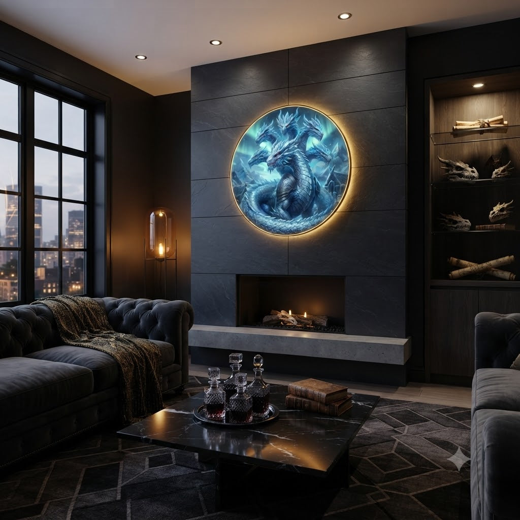Frost Dragon Hydra Wall Art Collection led 197