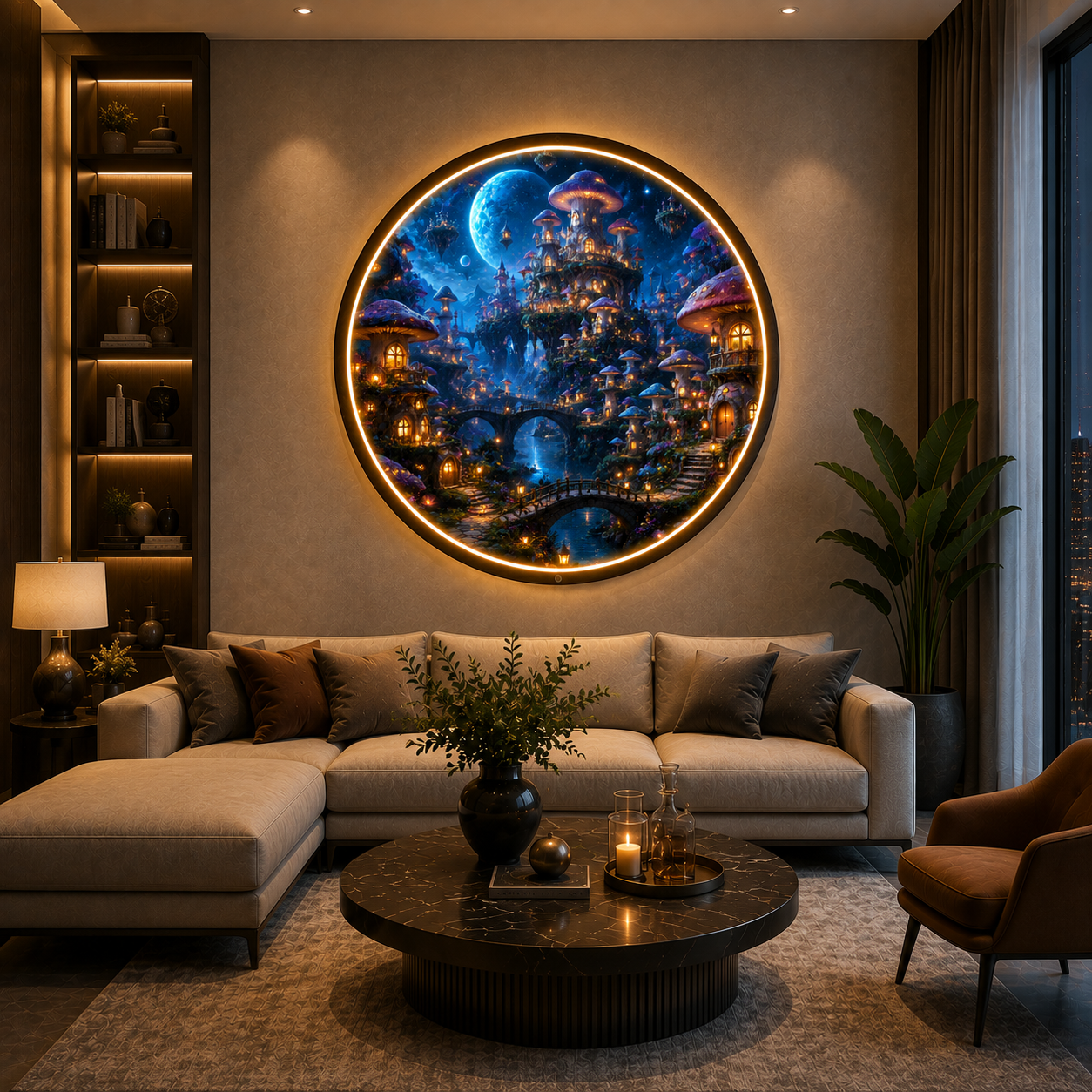 Magical Mushroom Kingdom LED Round Wall Art led 99