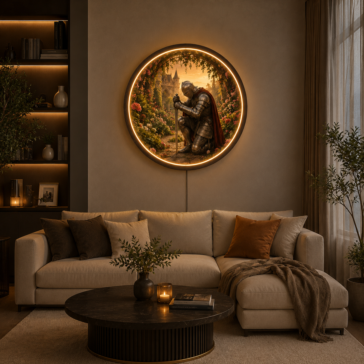 Enchant Your Space with a Glowing Medieval Knight LED Wall Art Led 67