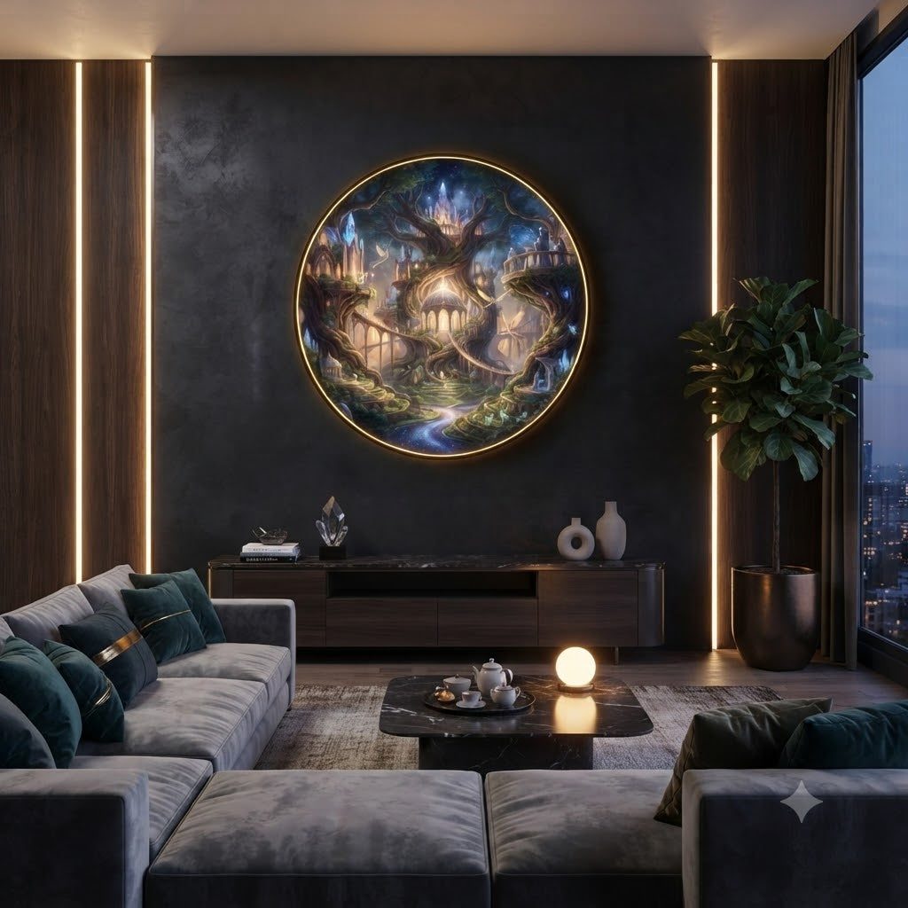 Magical Fantasy Tree of Life LED Round Wall Art LED 184