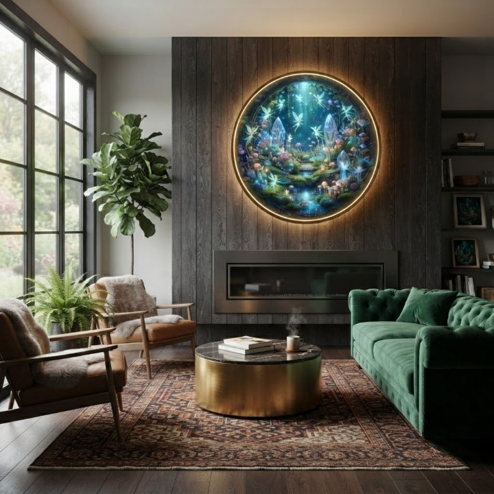 Enchanted Fairy Forest Circular LED Wall Art led 159