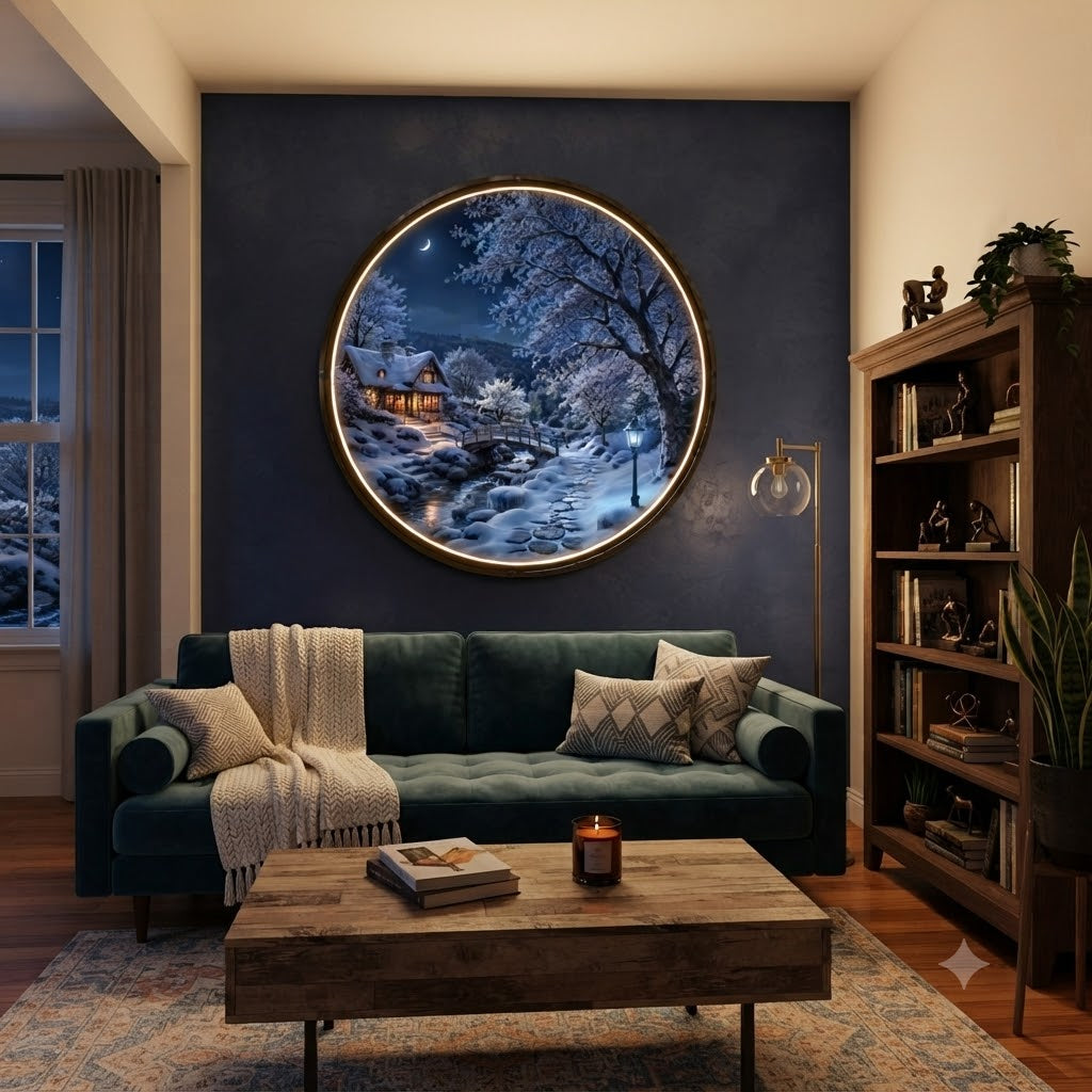 Winter Wonderland LED Round Wall Art led 172