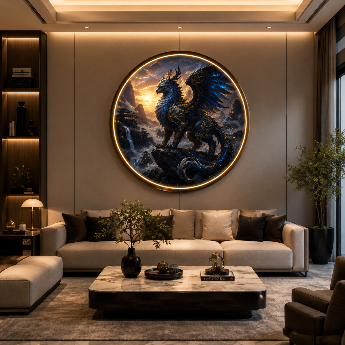 Celestial Griffin LED Circular Decor Led 77