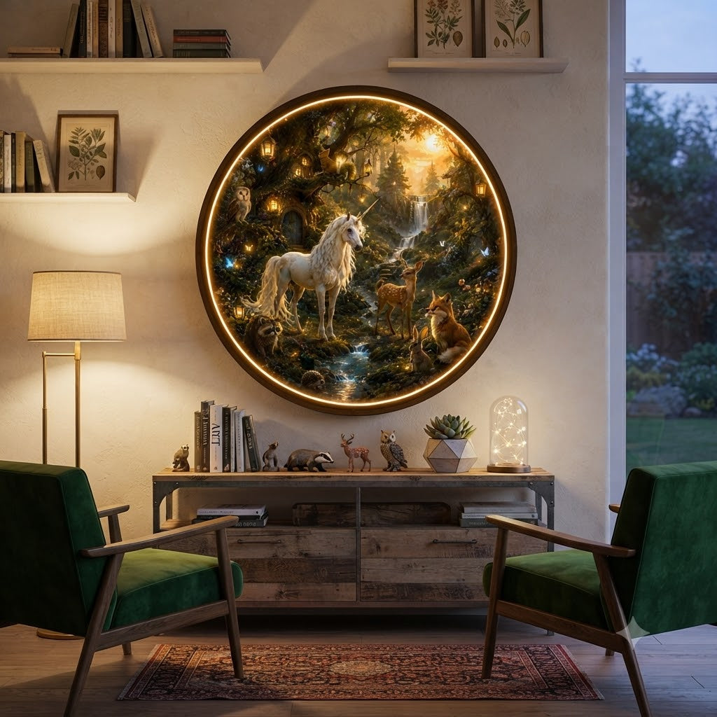 LUMINA UNICORN FOREST CIRCULAR LED WALL ART COLLECTION led 102
