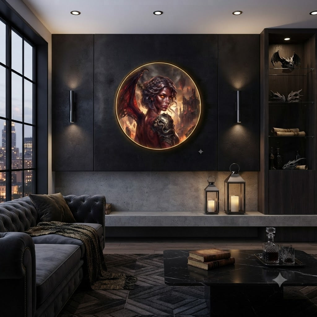 The Demoness Round LED Wall Art Collection led 200