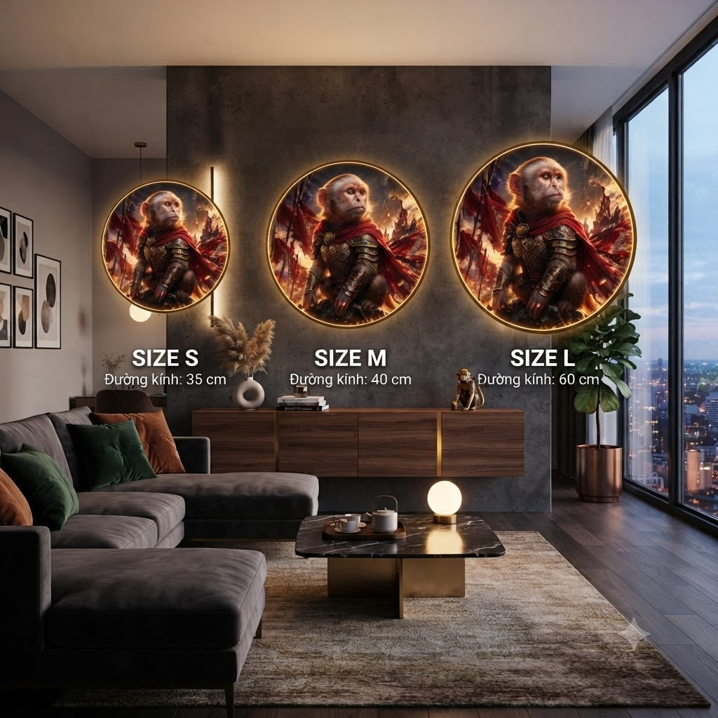The Valiant Primate: Circular LED Wall Art led 188