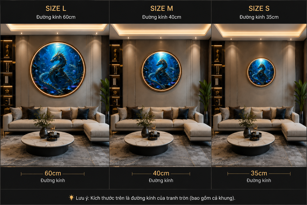 Round LED Glowing Wall Art - Mythical Underwater Sea Dragon & Sunken City Decor, Modern Home & Living Room Lighting led 127