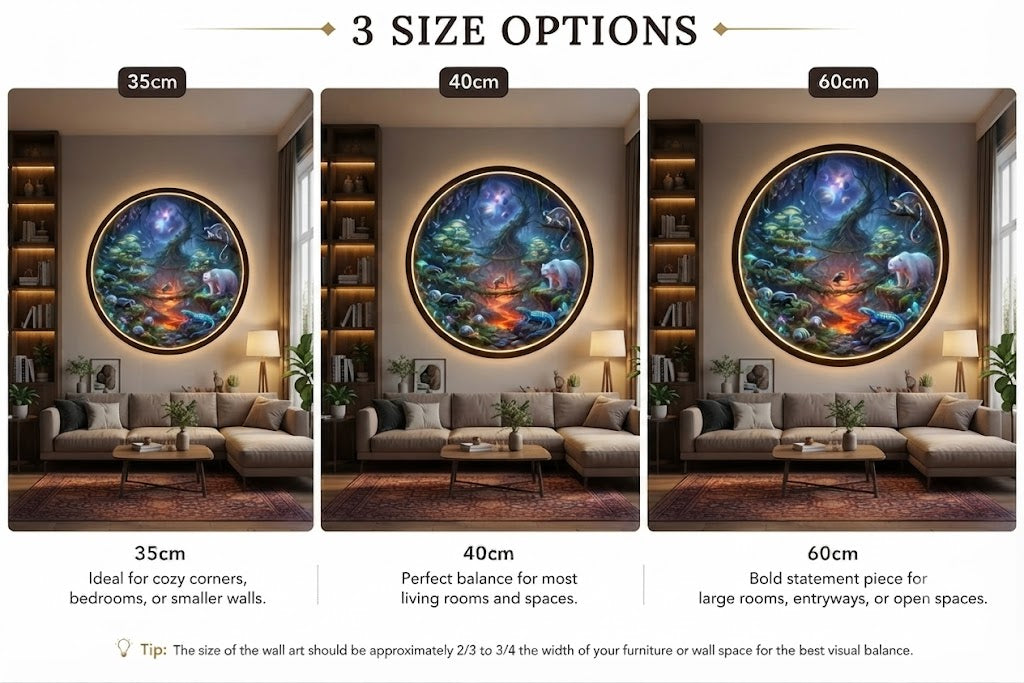 LUMINA MYSTICAL COSMIC FOREST CIRCULAR LED WALL ART COLLECTION led 105