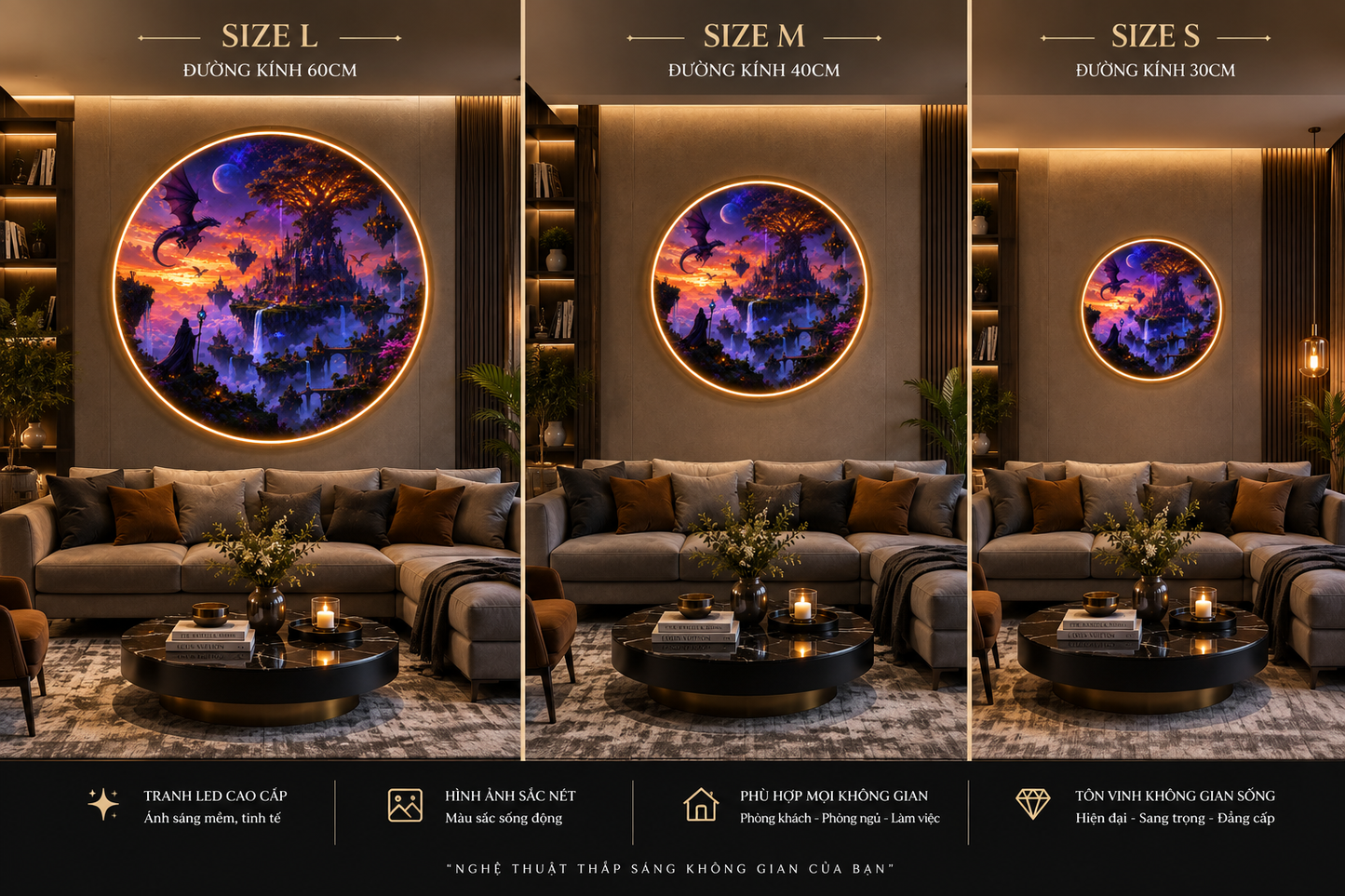 Harmony of the Wild: LED Illuminated Jungle Animals Wall Art led 117