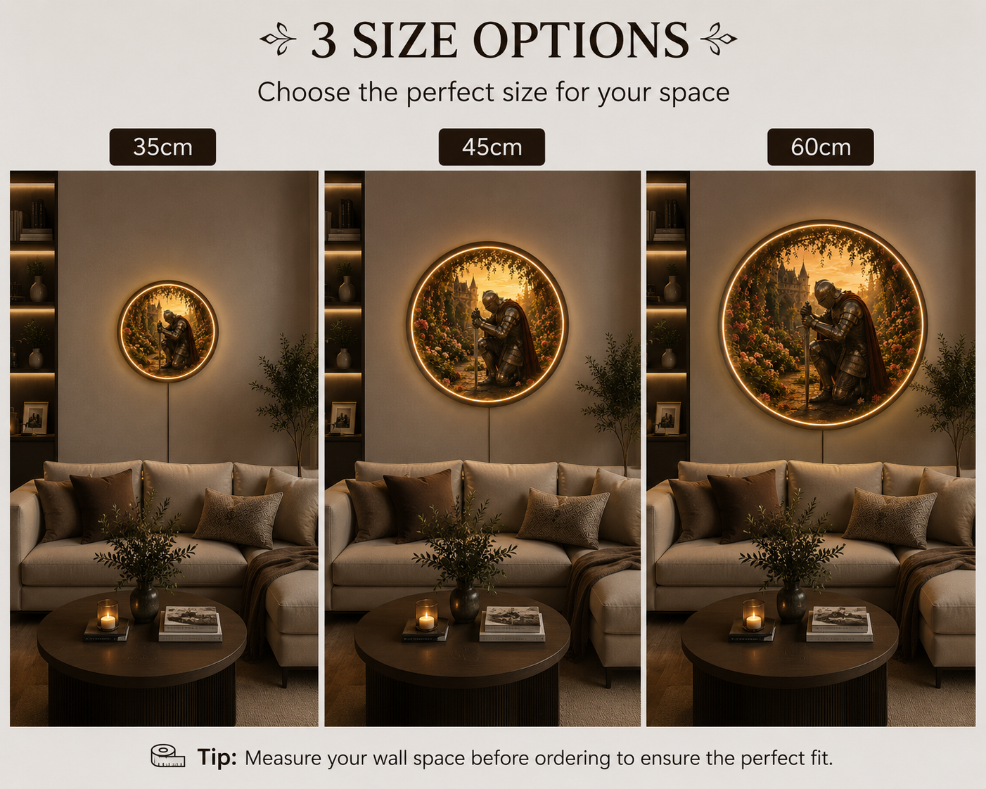 Enchant Your Space with a Glowing Medieval Knight LED Wall Art Led 67