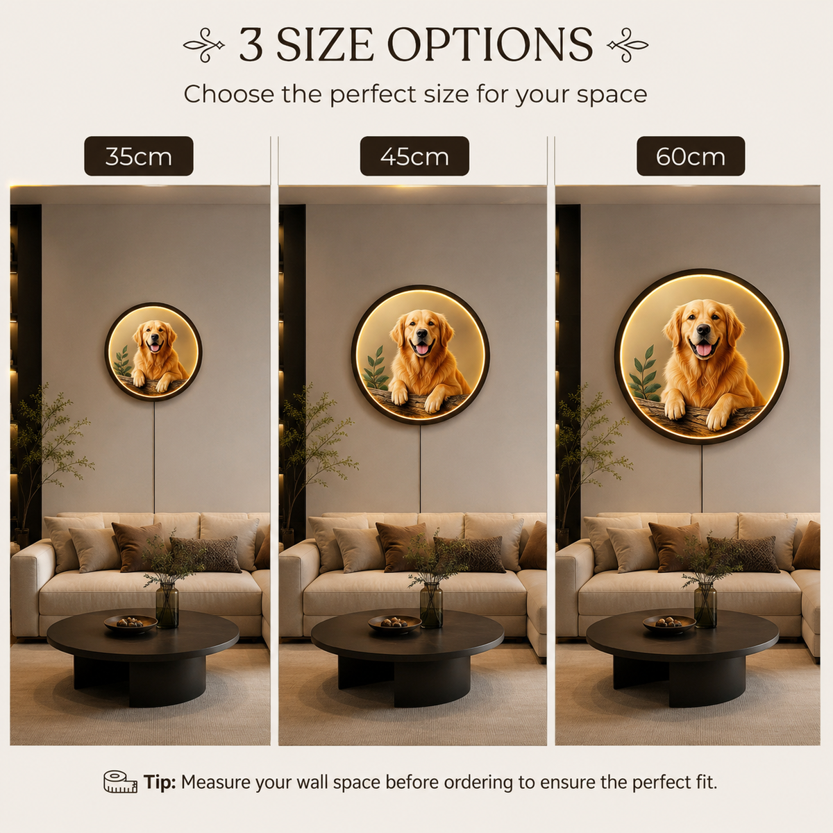 Golden Retriever LED Wall Art | Modern Illuminated Decor Light Led 64