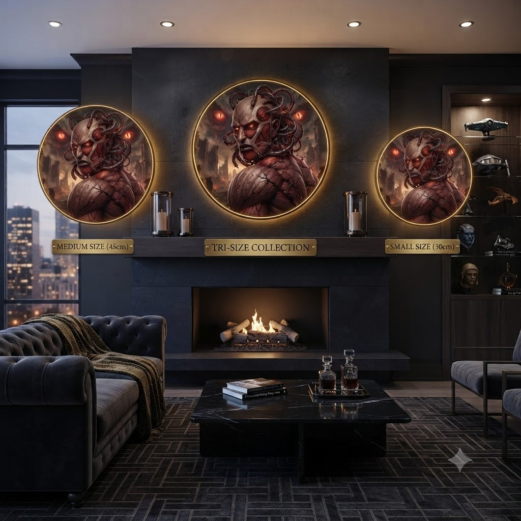Bio-Mechanical Cyborg Titan Wall Art Collection led 195