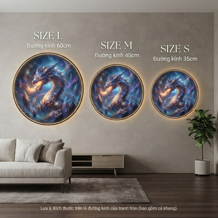 Cosmic Dragon Circular LED Wall Art led 160