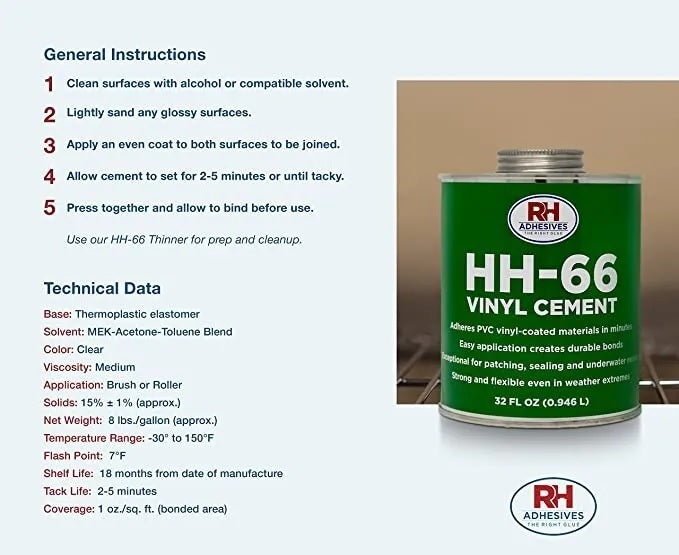 Vinyl Cement Glue HH 66 32 Oz