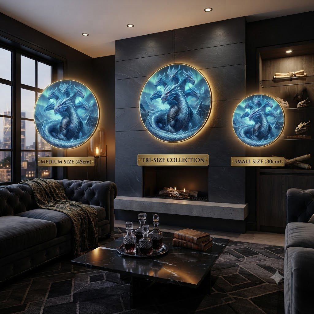 Frost Dragon Hydra Wall Art Collection led 197
