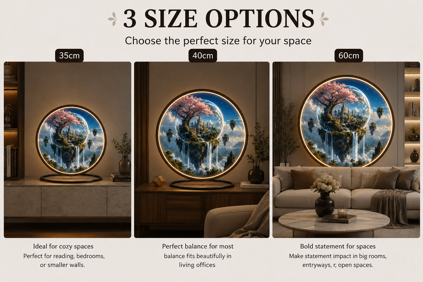 Celestial Blossom Glow: Round LED Wall Art and Ambient Lighting led 88
