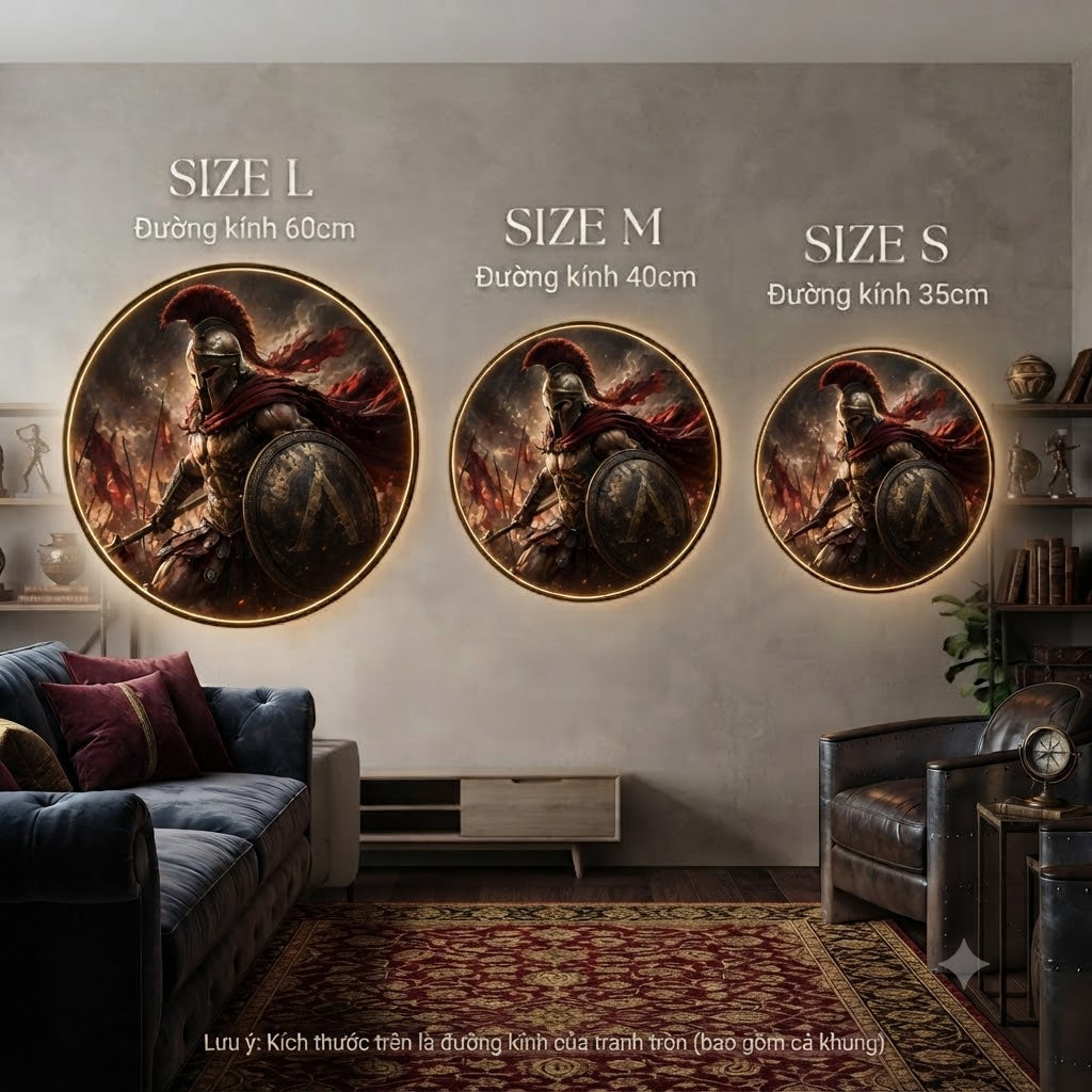 Spartan Warrior LED Round Wall Art led 177