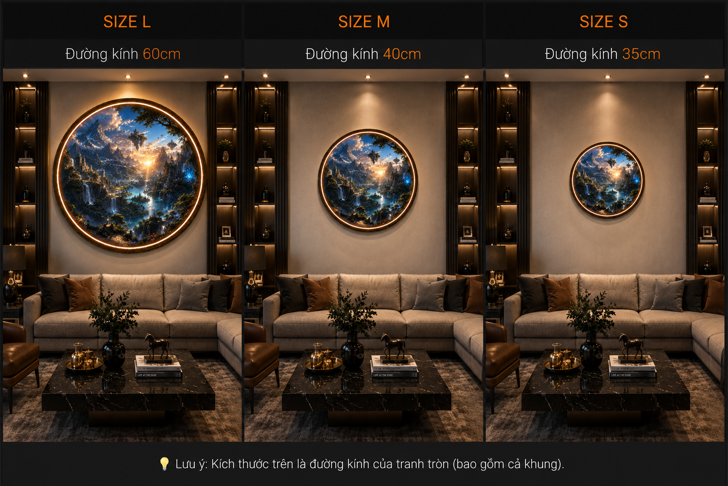Mystical Fantasy Realm Circular LED Wall Art led 148