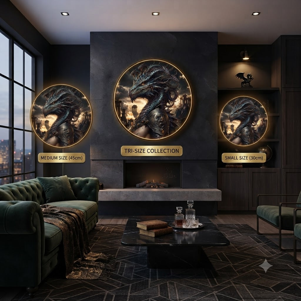 Mythical Dragon Hydra Wall Art Collection led 196