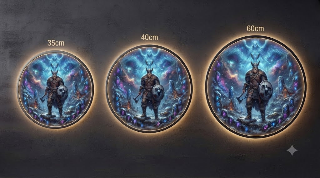 Viking Warrior LED Round Wall Art led 173