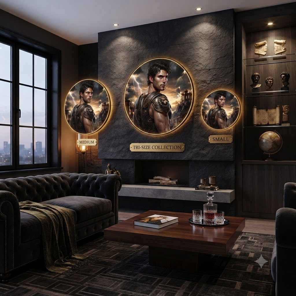Greek God Warrior Wall Art Collection led 194