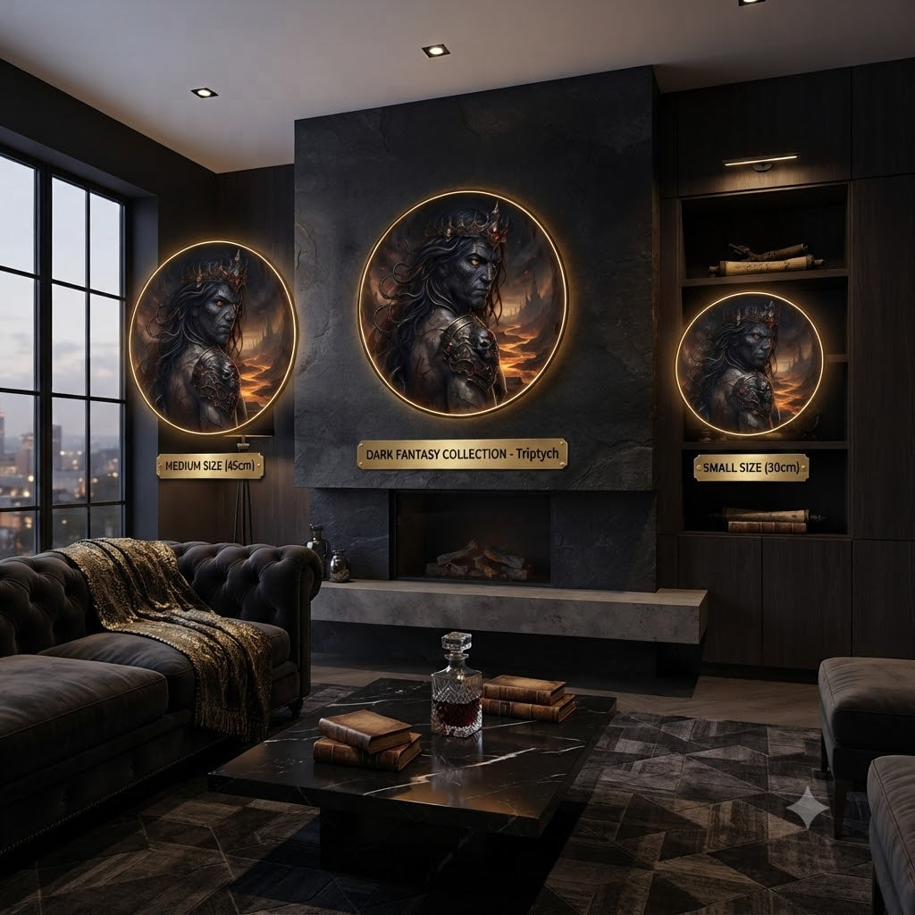 Dark Fantasy King Wall Art Collection  led 193
