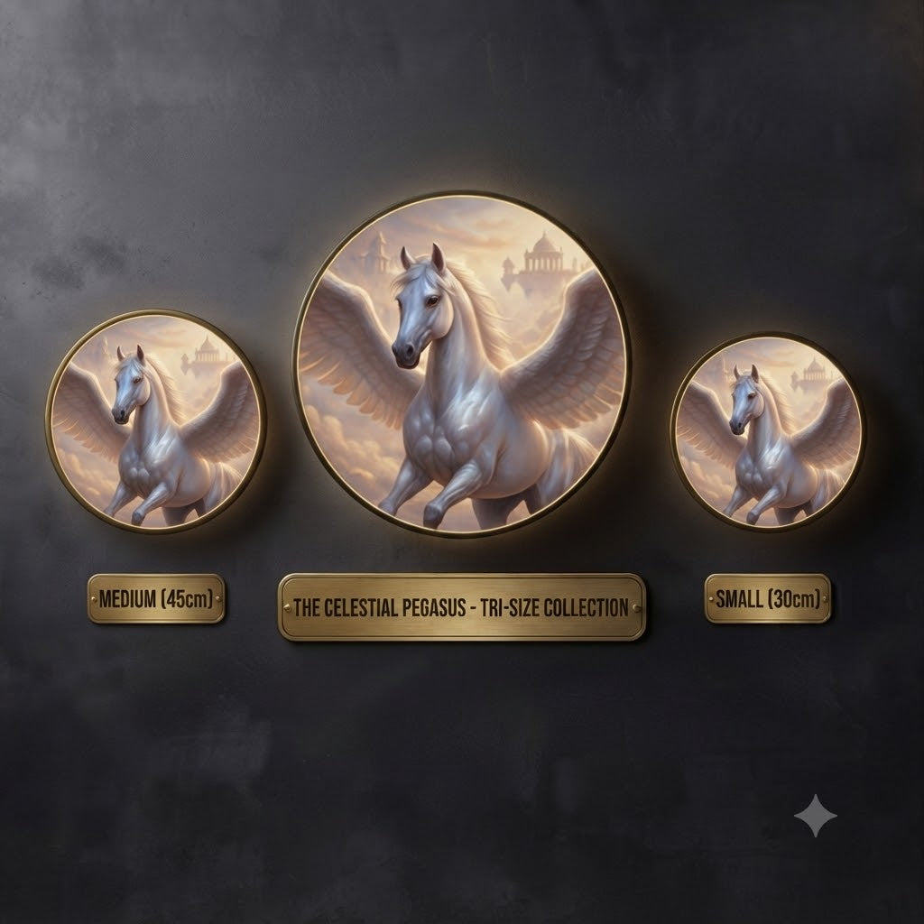 The Celestial Pegasus Round LED Wall Art Collection led 202
