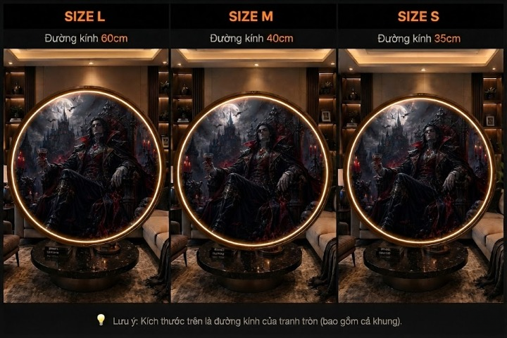 Vampire Lord's Throne Room Round Wall Art led 156